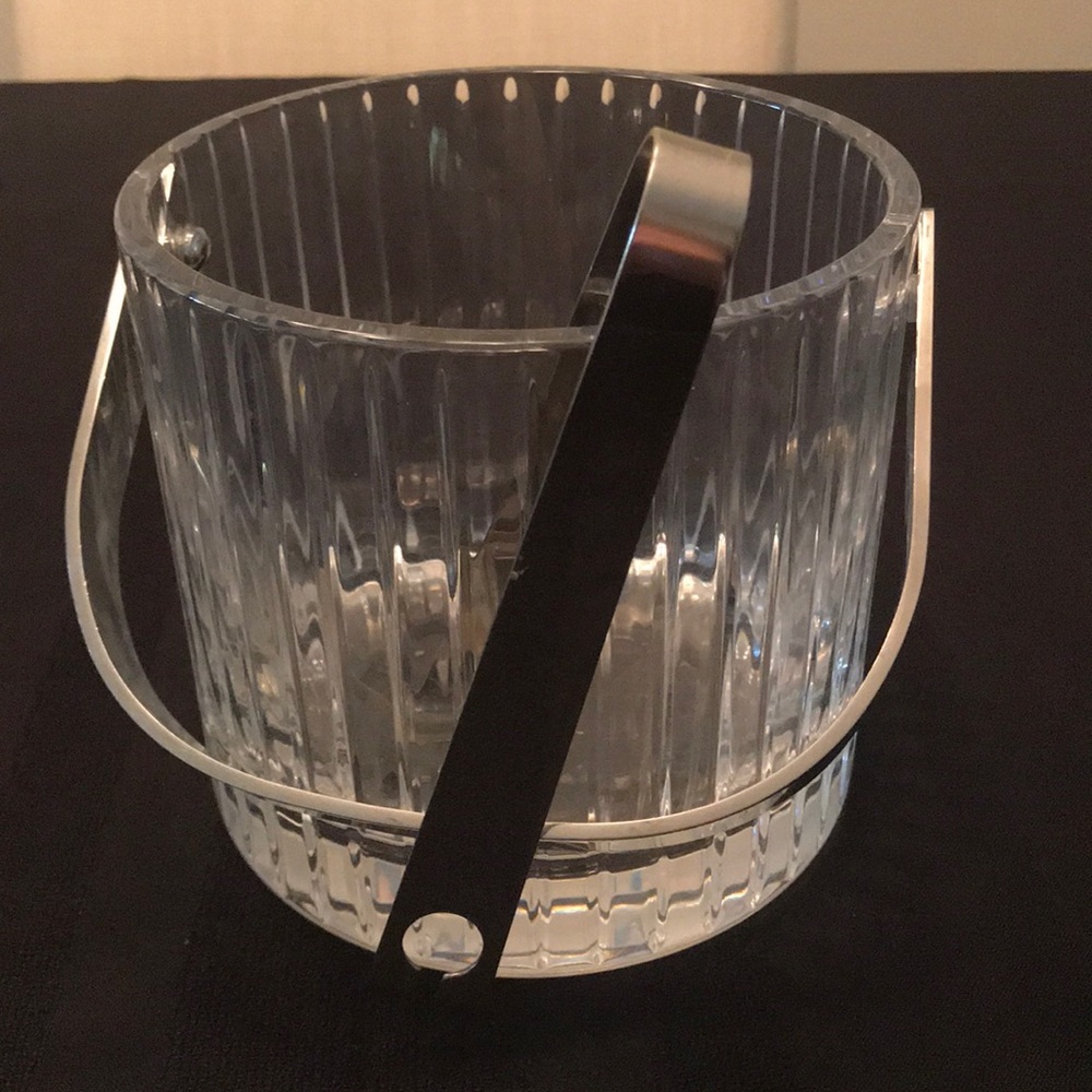 Genuine High End Solid Crystal Ice Bucket & Tongs